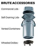 Rubbermaid BRUTE Commercial Flat Round Lid for BRUTE Containers