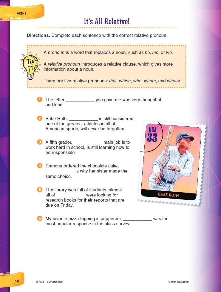 Summer Blast: Getting Ready for Fifth Grade – Full-Color Workbook for Kids Ages 9-11 - Reading, Writing, Art