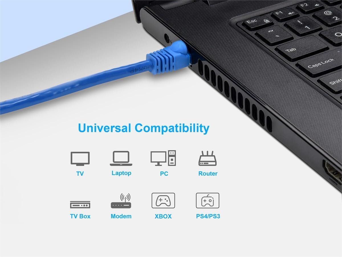 Monoprice Cat6 24AWG UTP Ethernet Patch Cable - Snagless RJ45, 550MHz, Pure Bare Copper