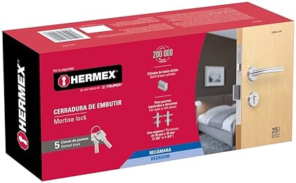 Cerradura de embutir, acero inox, recámara - CEMA-41R / 43016