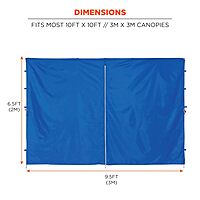 Ergodyne SHAX 6096 Pop-Up Tent Sidewall with Zipper, Fits 10ft x 10ft