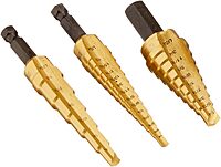 Irwin Tools IRWIN Unibit 502T Step Drill Bit Set with Nylon Pouch, Titanium Nitride Coated, 3pc (15502)
