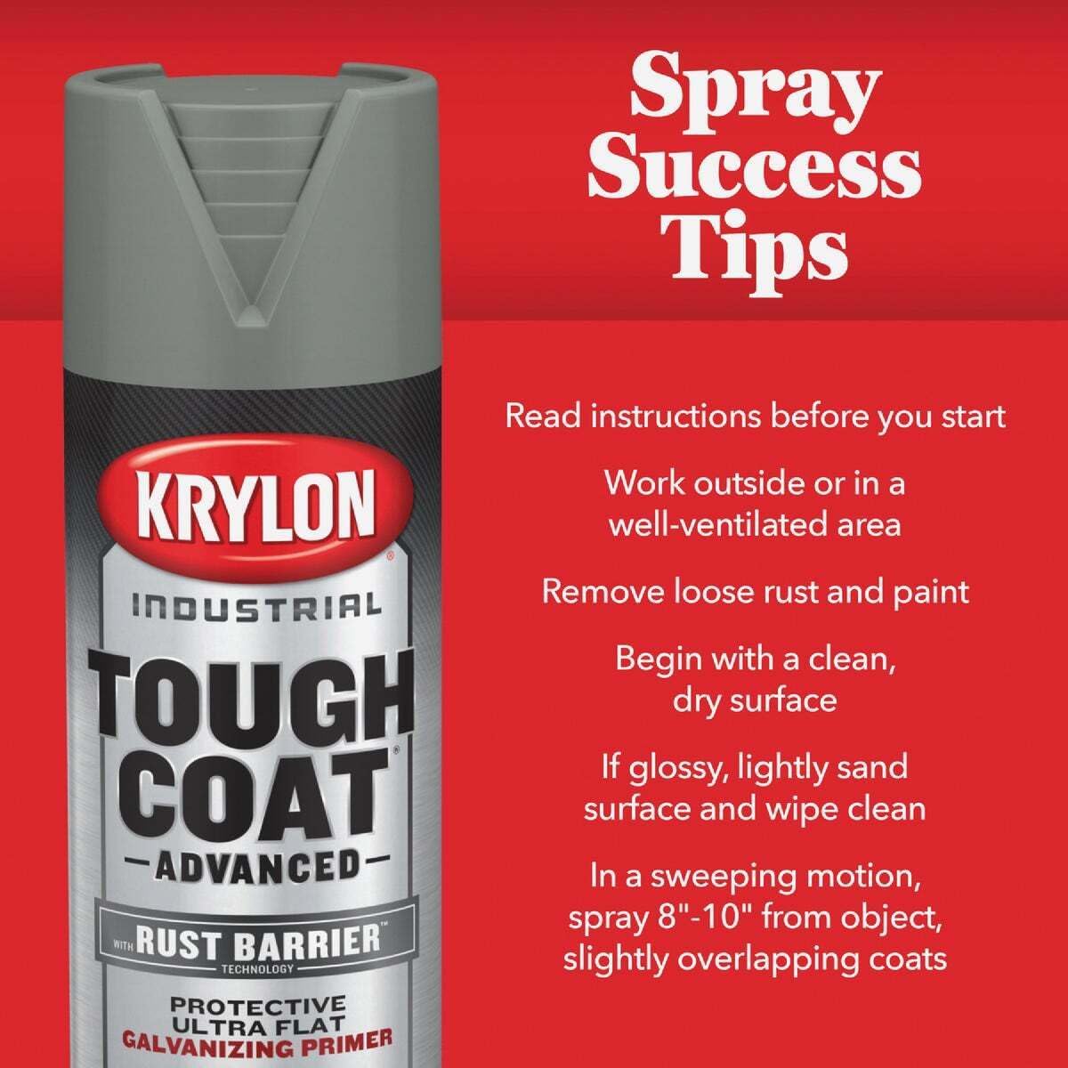 Tough Coat Aerosol Paint Gloss Safety/OSHA Red