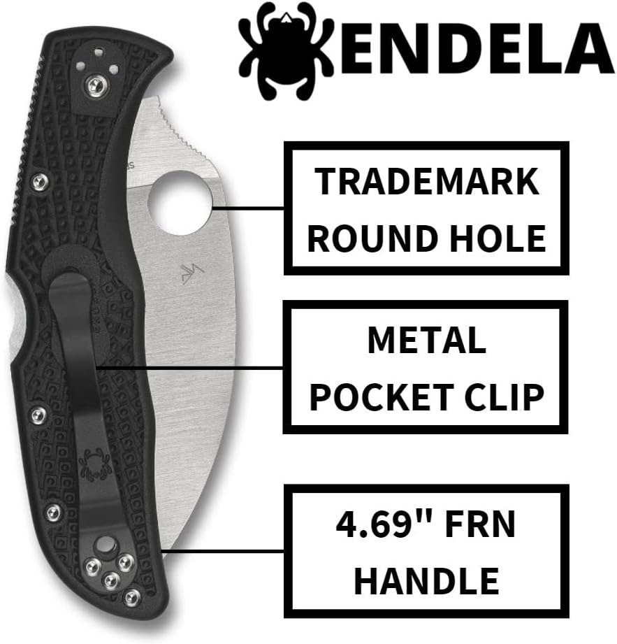 Spyderco Endela Wharncliffe Lightweight Knife with VG-10 Stainless Steel Blade and FRN Handle - SpyderEdge - C243FSWCBK