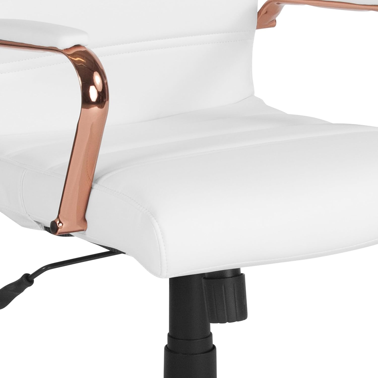 Flash Furniture Whitney Mid-Back Swivel LeatherSoft Desk Chair with Padded Seat and Armrests