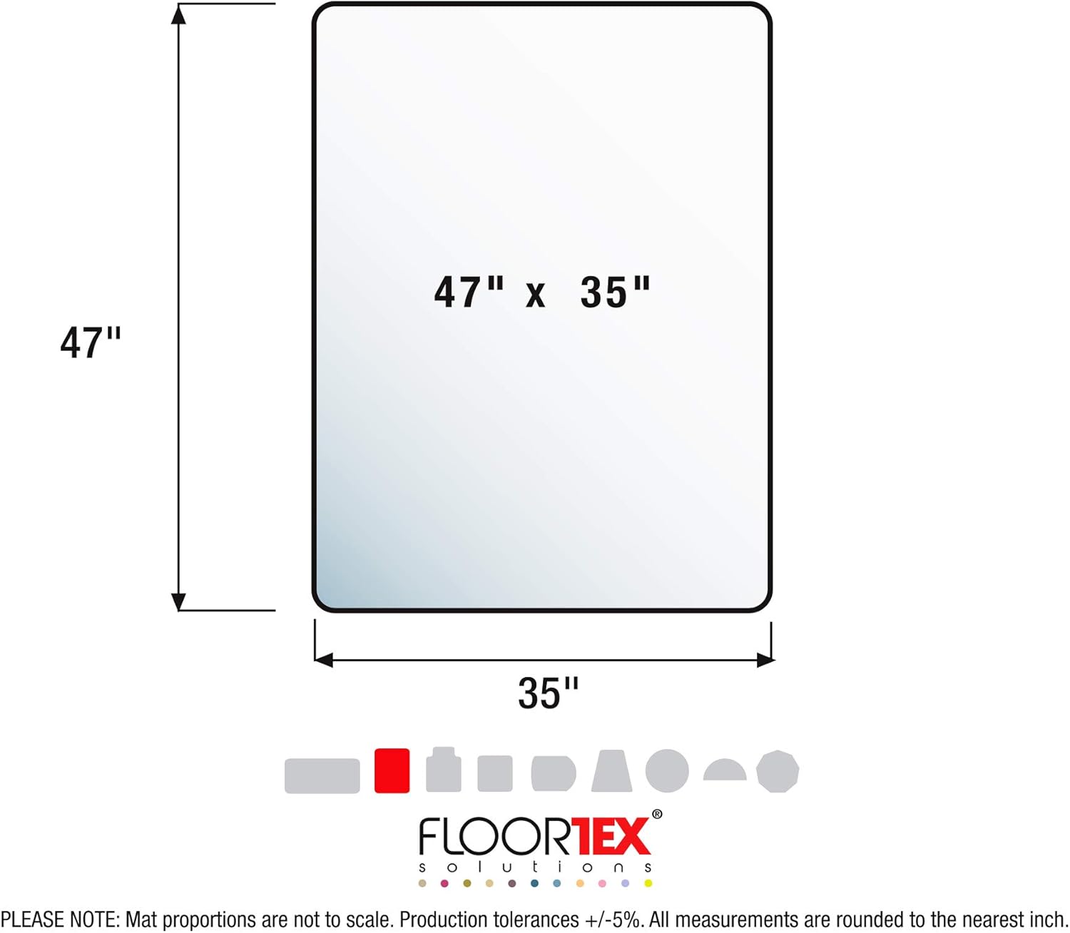 FLOORTEX Polycarbonate Rectangular Chair Mat for High/Thick Pile Carpets