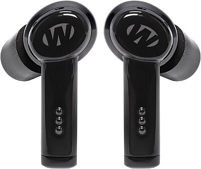 Walker's Disrupter Bluetooth Earbuds - Active Lifestyle Ear Protection Hearing Enhancement Noise-Cancelling Rechargeable Black