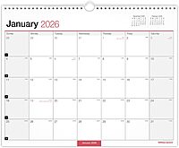 Office Depot Brand Monthly Wall Calendar, 15" x 12", White, January 2026 to December 2026, OD30242826