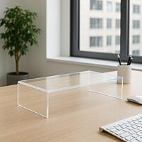 Azar 515360 Acrylic Monitor Stand Riser – Made in USA Laptop stand and Monitor Riser Acrylic Monitor Stand Riser Clear
