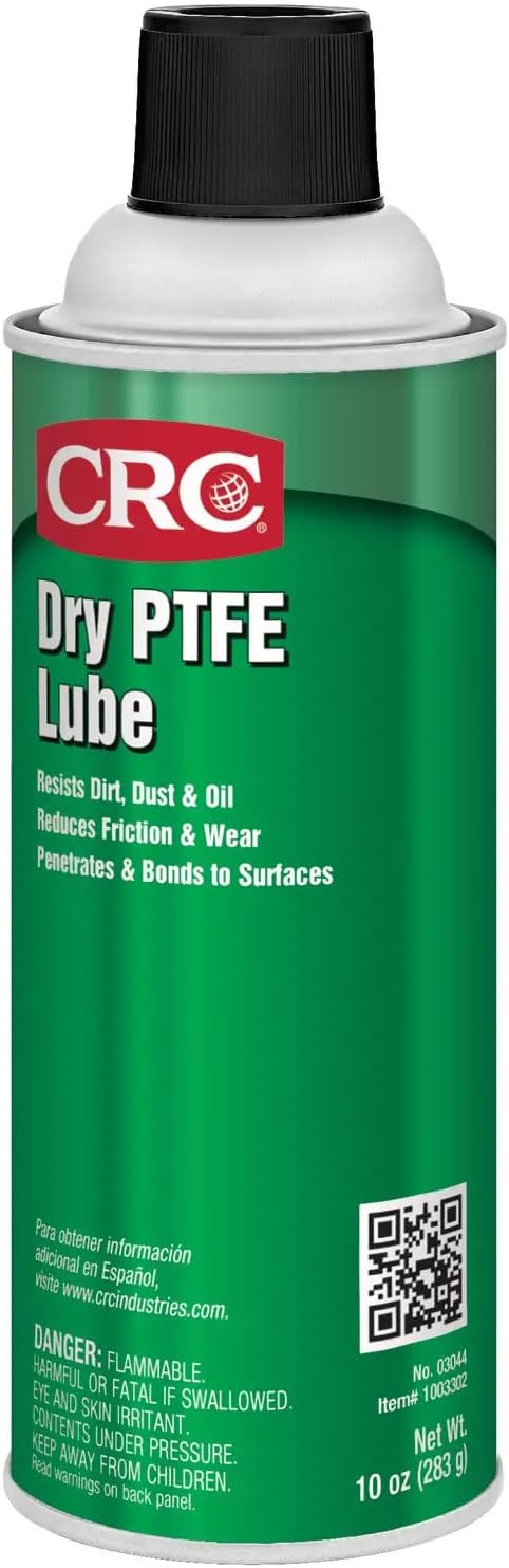 CRC Dry PTFE Lube, 10 Wt Oz, NSF H2 Registered Lubricant with Advanced Dry Film Technology, Plastic-Safe