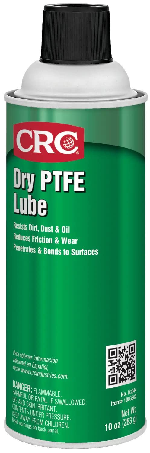 CRC Dry PTFE Lube, 10 Wt Oz, NSF H2 Registered Lubricant with Advanced Dry Film Technology, Plastic-Safe