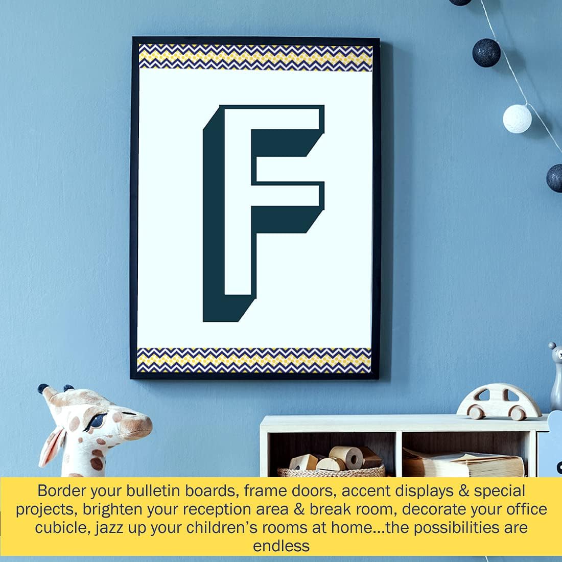 BARKER CREEK Double-Sided Chevron Border Strips, 3 in x 35 in