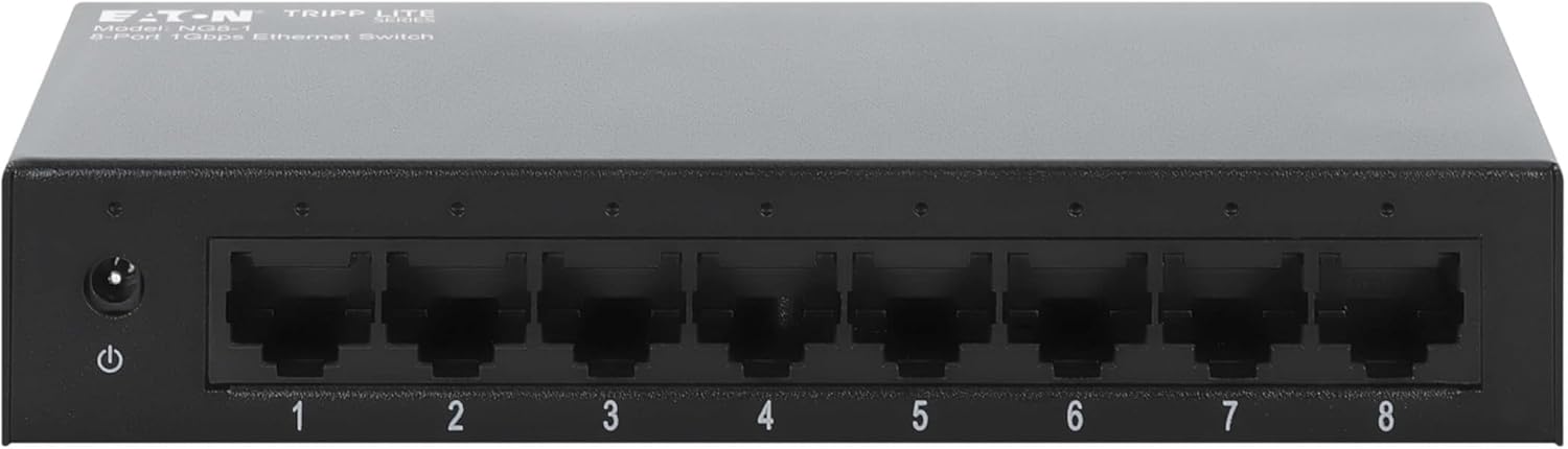 TRIPP LITE 8-Port Desktop Unmanaged Ethernet Network Switch, Metal Enclosure, Plug-and-Play, Wall Mount, 3-Year Warranty
