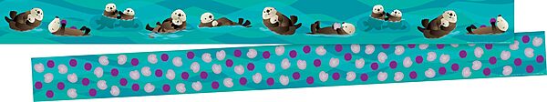 Barker Creek Double-Sided Border, Sea & Sky Otters, Trim Out Bulletin Boards and Create Colorful Displays with 70' of Designer Double-Sided Border, 3" x 70', Pack of 2 (4014)
