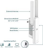 TP-Link AC1200 WiFi Extender, 2025 Wirecutter Best WiFi Extender, 1.2Gbps home signal booster, Dual Band 5GHz/2.4GHz