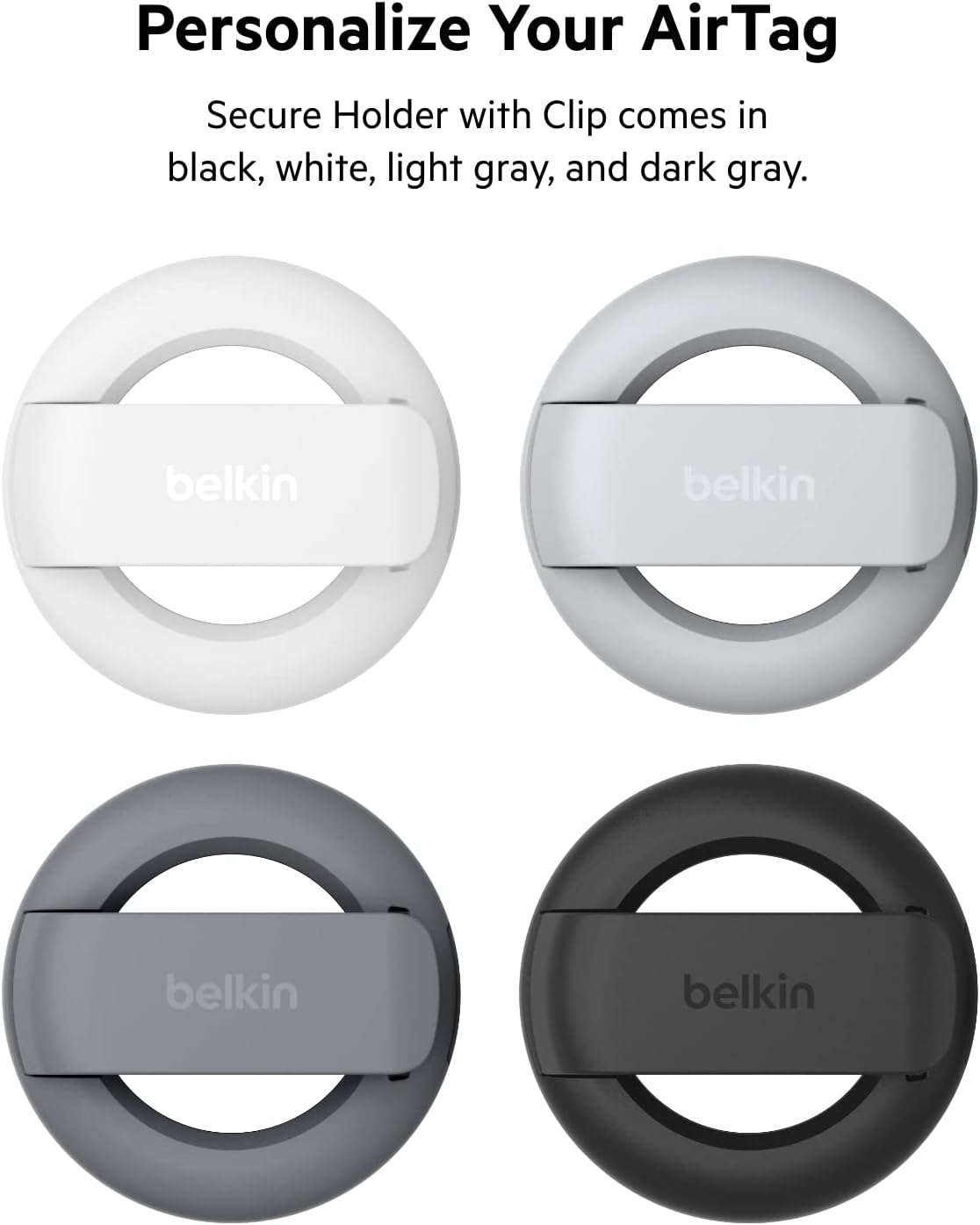 Belkin Apple AirTag Secure Holder with Clip