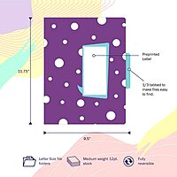 Barker Creek Designer File Folders, Happy, Multi-Design Set with Bright Patterns on Outside, Vibrant Solid Colors on Inside
