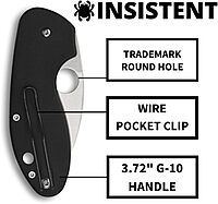 Spyderco Insistent Folding Knife - Black G-10 Handle with CombinationEdge, Full-Flat