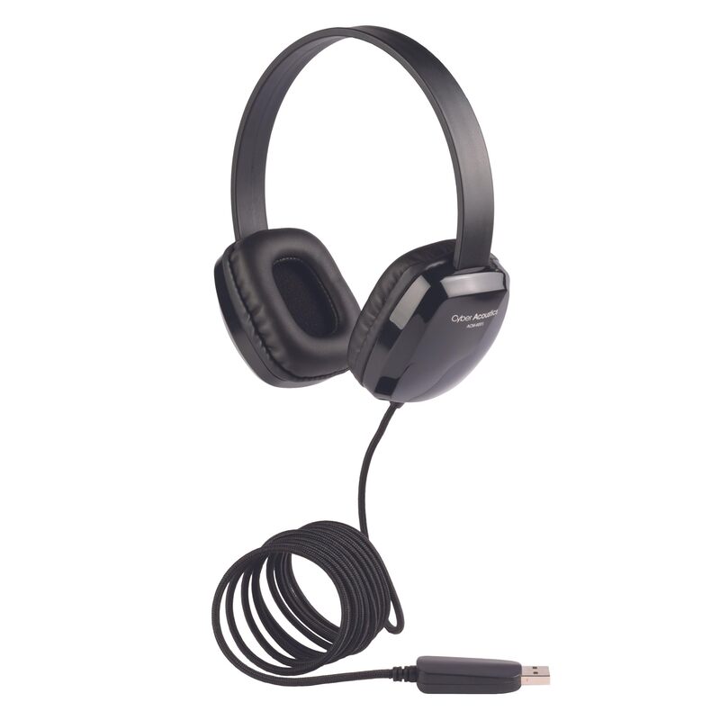 Cyber Acoustics USB Stereo Headphones for PCs and Other USB Devices in The Office, Classroom or Home (ACM-6005) 1 Unit