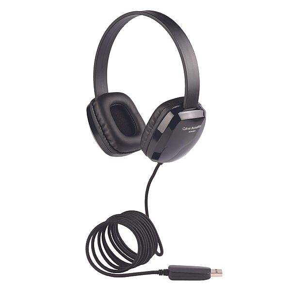 Cyber Acoustics USB Stereo Headphones for PCs and Other USB Devices in The Office, Classroom or Home (ACM-6005) 1 Unit