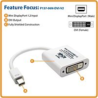 Tripp Lite Mini DisplayPort to HDMI/DVI Adapter, 6-in