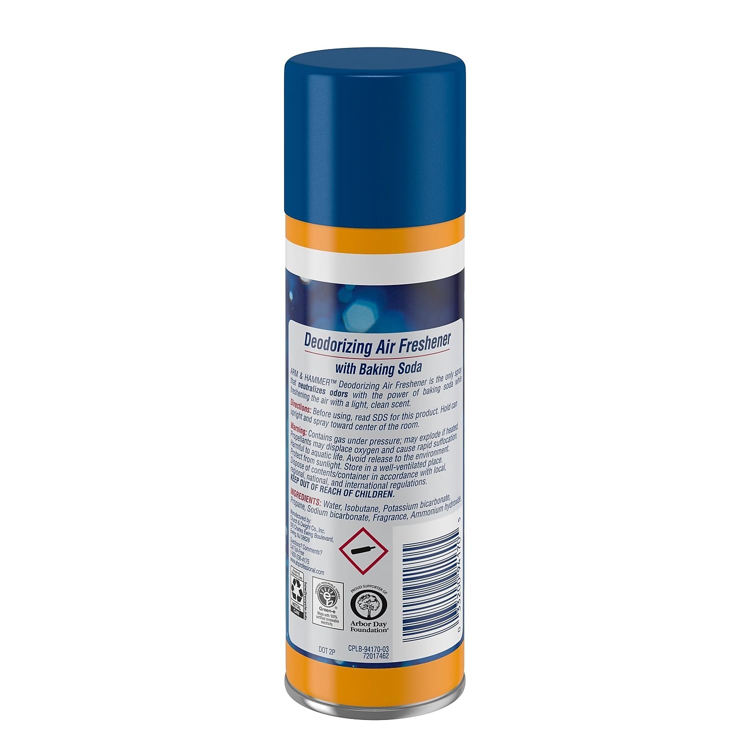 Arm & Hammer 3320094170CT Baking Soda Air Freshener, Aerosol, Light Fresh, 7 oz (Pack of 12)
