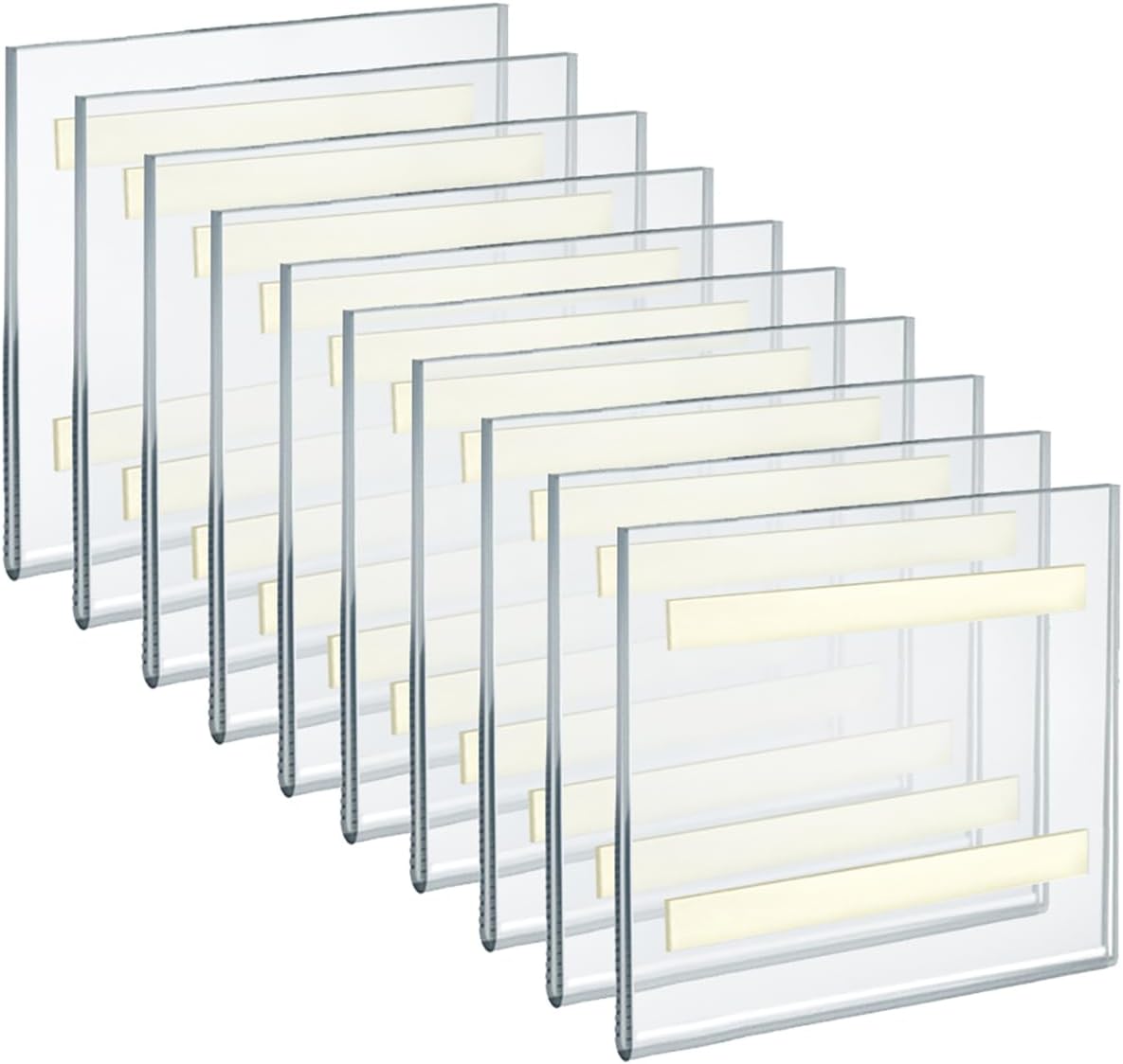 AZAR DISPLAYS Clear Acrylic Self Adhesive Wall Sign Holder Frames - Pack of 10