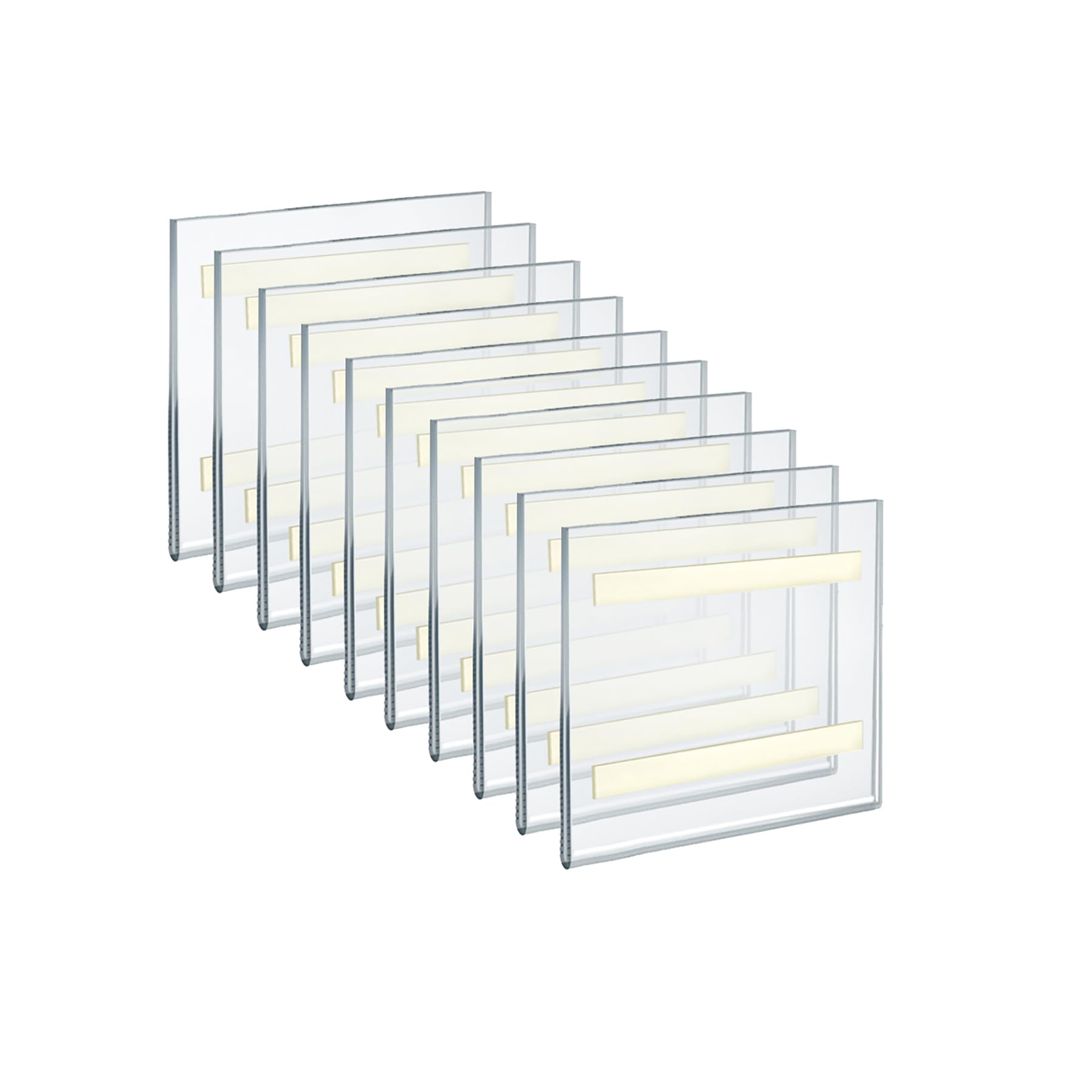 AZAR DISPLAYS Clear Acrylic Self Adhesive Wall Sign Holder Frames - Pack of 10