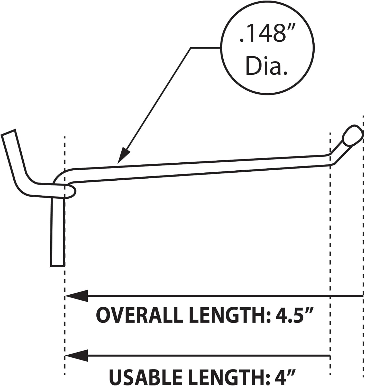 Azar Displays All-Wire Galvanized Pegboard and Slatwall Hooks, 50-Pack