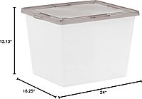 IRIS USA 36 Quart Snap Top Plastic Storage Bin, 6 Pack