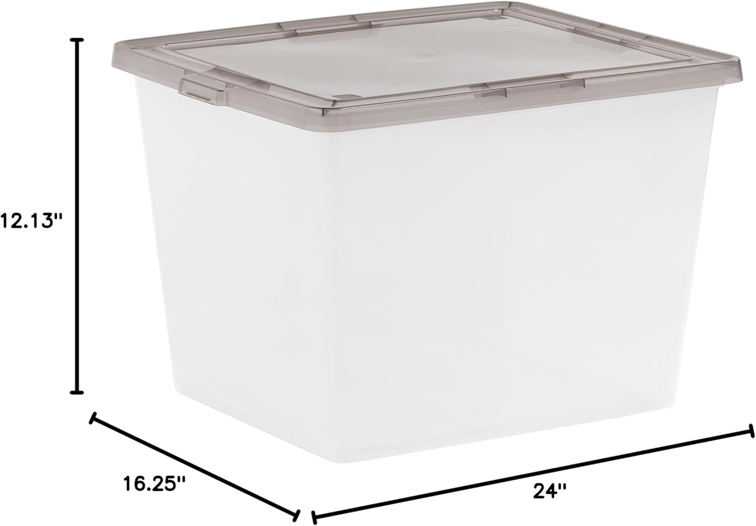 IRIS USA 36 Quart Snap Top Plastic Storage Bin, 6 Pack