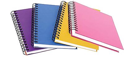 Akki Wold College Spiral Notebook, Unruled Blank Pages, 21.5 x 29.5 cm, A4 Size, pack of 4