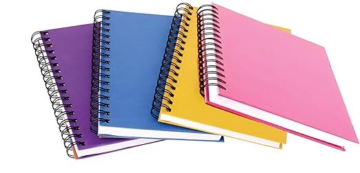 Akki Wold College Spiral Notebook, Unruled Blank Pages, 21.5 x 29.5 cm, A4 Size, pack of 4