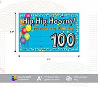 Barker Creek Recognition Awards, 100th Day, Celebrate Student Achievements with These Colorful Awards, 8.5" x 5.5"