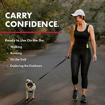 SABRE RED SABRE Protector Dog Pepper Spray & Belt Clip, Fast Flip Top Safety, 7 Bursts, 15-Foot (4.6-Meter) Range