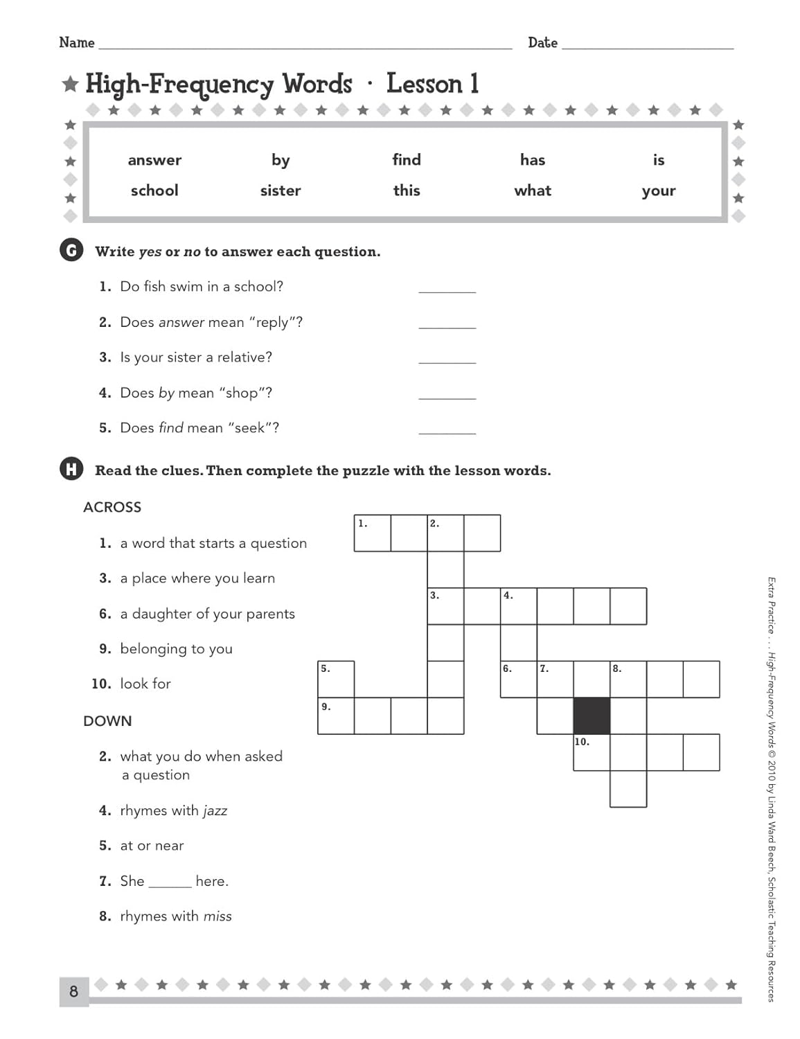 Extra Practice for Struggling Readers: High-Frequency Words: Motivating Practice Packets That Help Intermediate Students