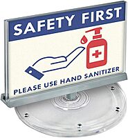 Azar Displays Revolving Acrylic Horizontal 2-Sided Sign Holders, 6-3/4in x 8-1/2in, Clear, Set Of 2 Holders