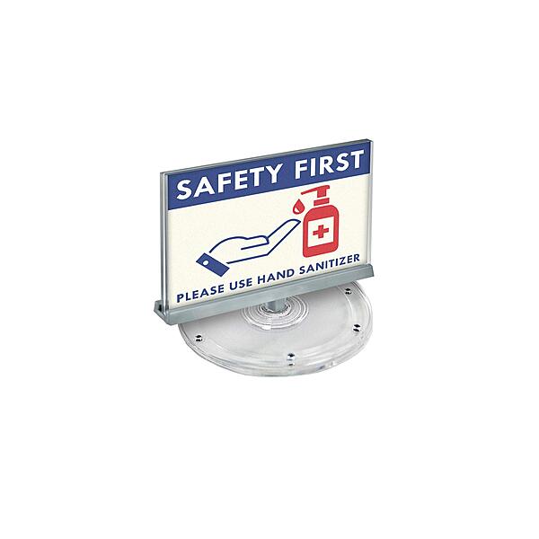 Azar Displays Revolving Acrylic Horizontal 2-Sided Sign Holders, 6-3/4in x 8-1/2in, Clear, Set Of 2 Holders