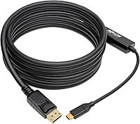 Tripp Lite USB C to DisplayPort (M/M), USB 3.1 Gen 1, DisplayPort Adapter Cable, Thunderbolt 3, 4K @60Hz, Black