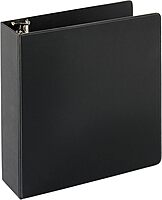 Just Basics Economy Round-Ring Nonview Binder, 3" Rings, 61% Recycled, Black