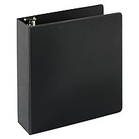 Just Basics Economy Round-Ring Nonview Binder, 3" Rings, 61% Recycled, Black