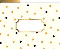 BARKER CREEK Designer File Folders Set of 24, Gold, Multi-Design Set with Gold Designs on Outside, Gold Tabs and Cream on Inside, Letter-Size File Folders, 1/3 Cut Tabs, 24 Folders in Set (3960)