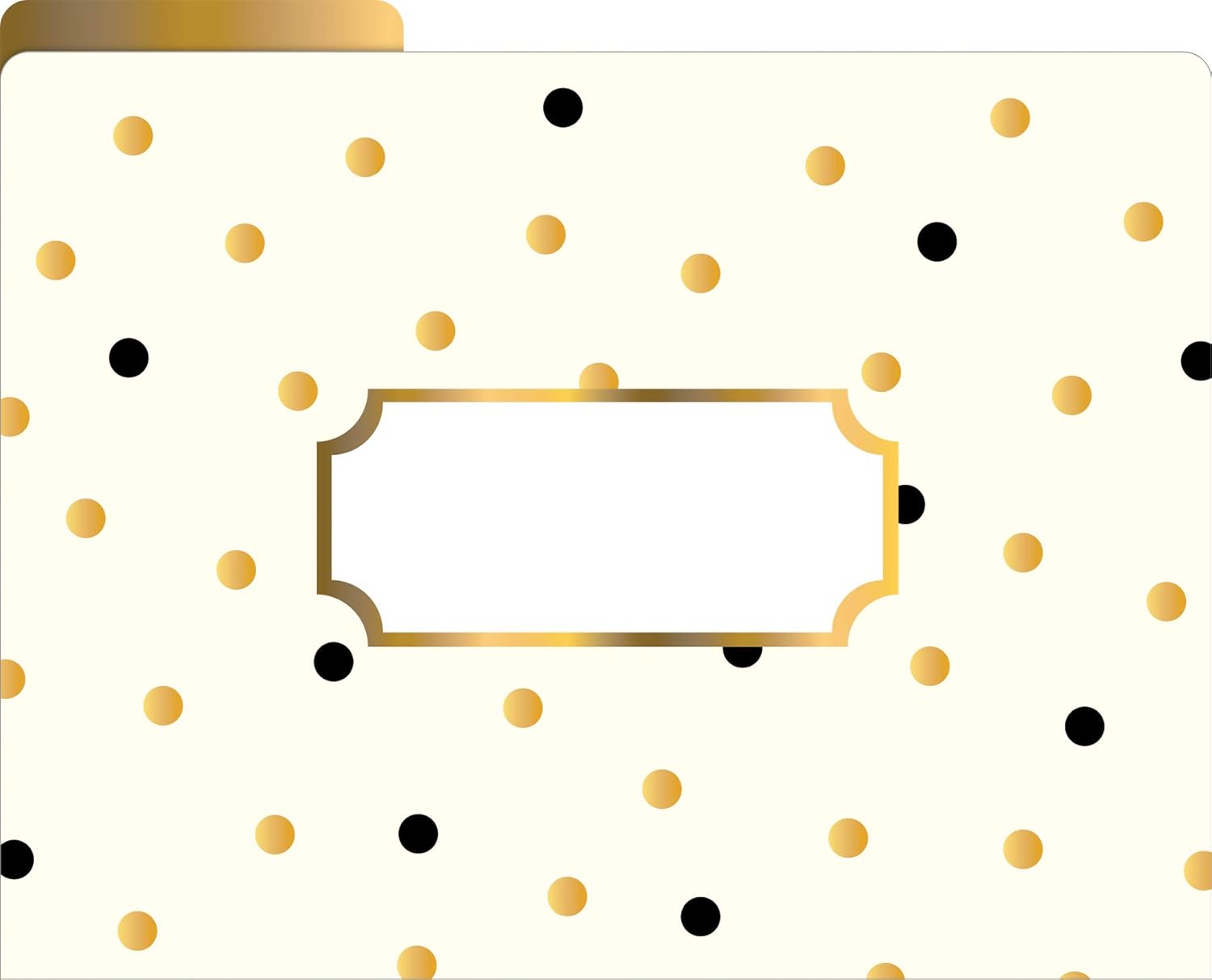 BARKER CREEK Designer File Folders Set of 24, Gold, Multi-Design Set with Gold Designs on Outside