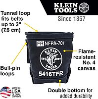 Klein Tools 5416TFR Tool Bag, Flame Resistant Canvas Bag for Bolt Storage with Double Reinforced Bottom and Tunnel Connect