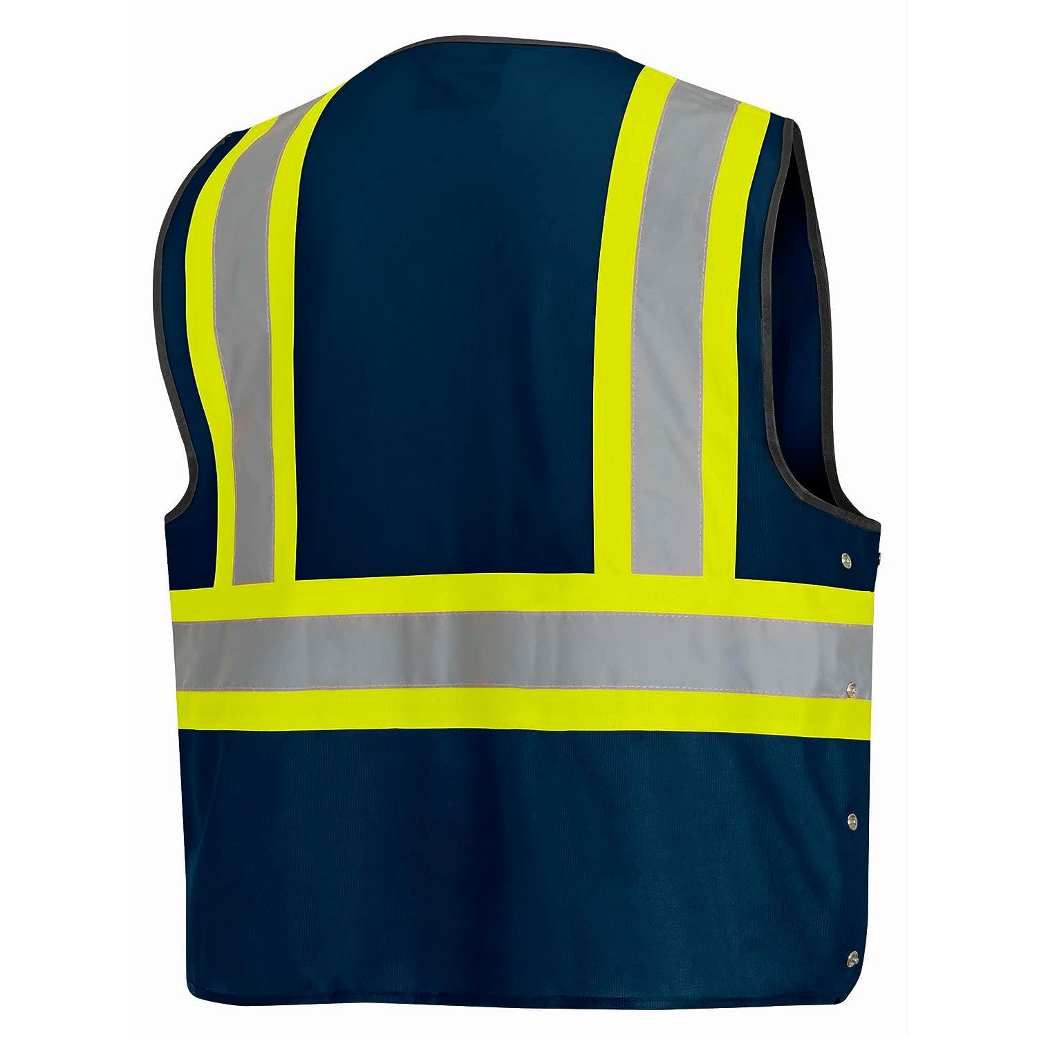 Pioneer Hi-Vis Reflective Safety Vest, Solid Neon, 8 Pockets, Zipper, Adjustable