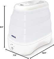 Crane x HALLS Collapsible Cool Mist Humidifier for Bedroom and Office, 1 Gallon Portable Humidifier for Travel and Easy Storage, Blue and White