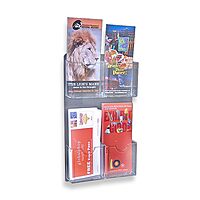 Azar Displays Wall-Mount Brochure Holders, Acrylic, Pack of 2