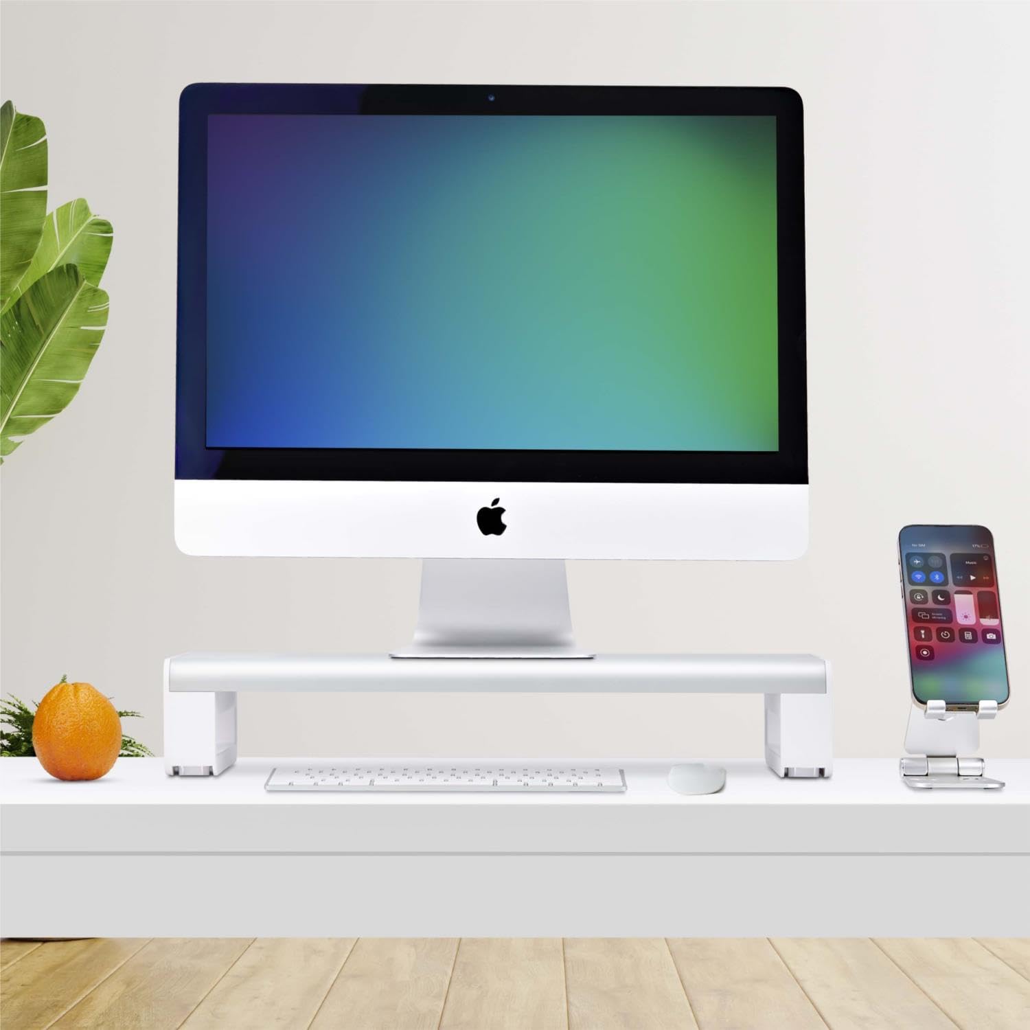 StarTech.com Ergonomic Monitor Riser Stand, Up to 33lb/15kg, Fixed height 3.5in/9cm, Desktop Computer Monitor/Laptop Riser