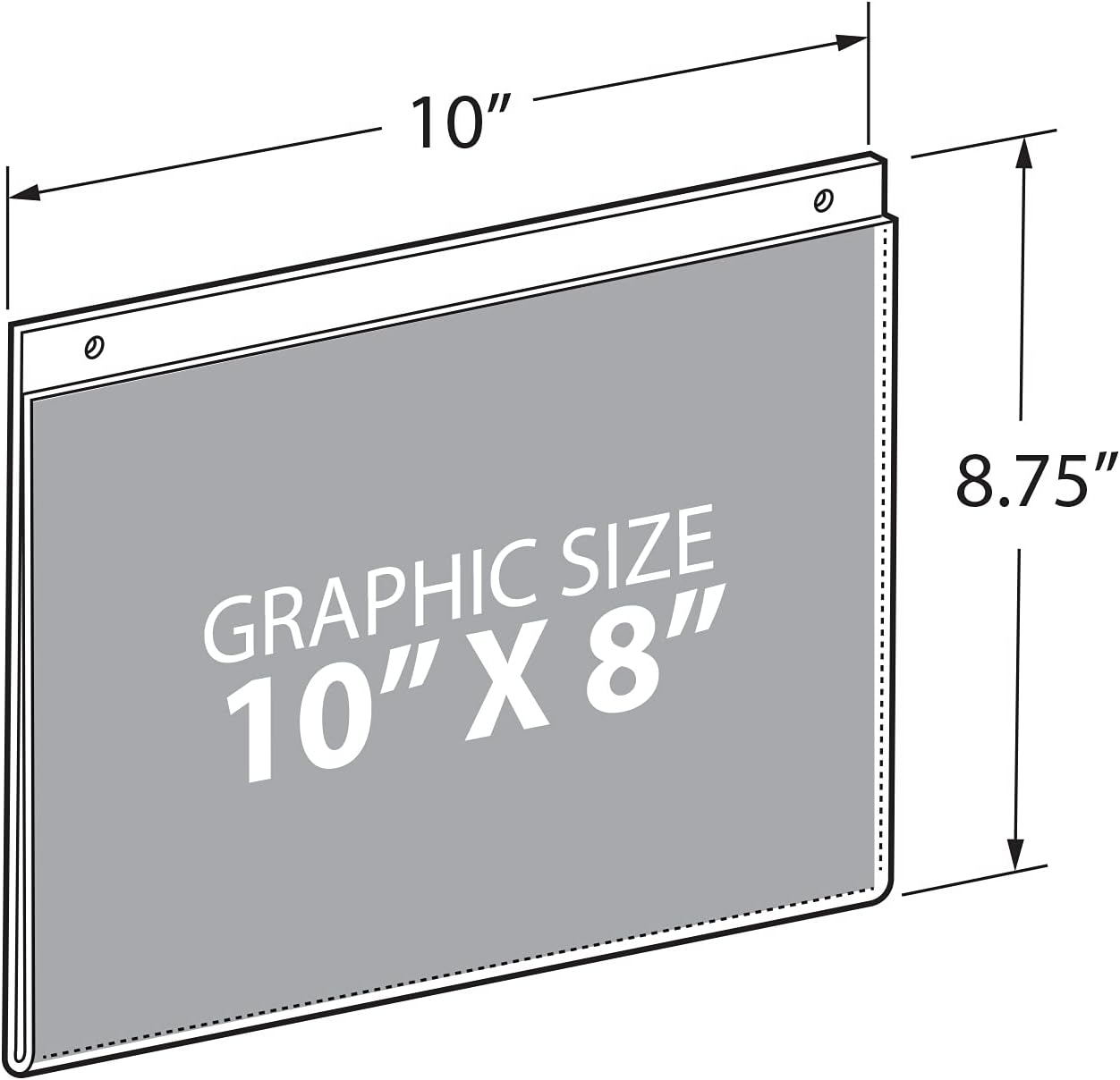 AZAR DISPLAYS U-Frame Wall-Mount Acrylic Sign Holders, Clear, Pack Of 10
