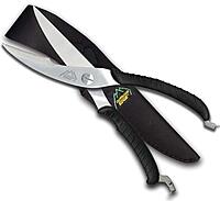 Outdoor Edge Game Shears - Spring Loaded with Serrated Edge and Bone-Breaking Notch for Quartering Birds, Small Game